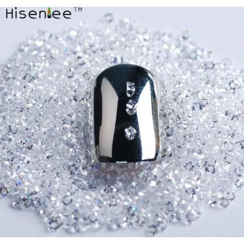 Pure Shining 2880pcs Clear Crystal Nail Rhinestone 1.1mm Micro Rhinestones Bead 3D Micro Pixie DIY Nails Manicure Decoration