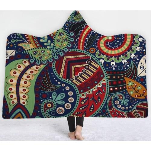 Chromatic planting Blanket with hat keep Warm soft comfortable Fresco art sense Good quality Decorative pattern blanket