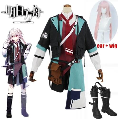 Game Arknights Ansel Cosplay Costume Rhode Island Medical Treatment Doctor Uniform cosplay shoes Party Role Play Clothing sets