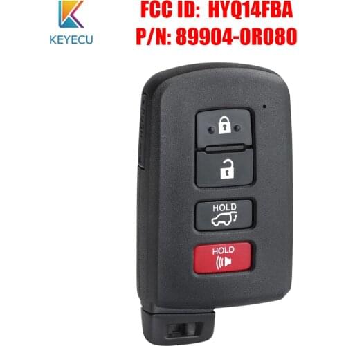 Keyecu Keyless Smart Remote Car Key Fob For Toyota RAV4 RAV 4 2013 2014 2015 2016 2017 2018 FCC ID: HYQ14FBA 89904-0R080