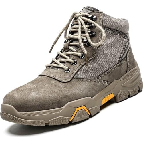 Mens High Top Winter Shoes Outdoor Large Size Platform Non-slip with Fur Warm Sneakers for Male Quilted Boots Work Tooling Boots