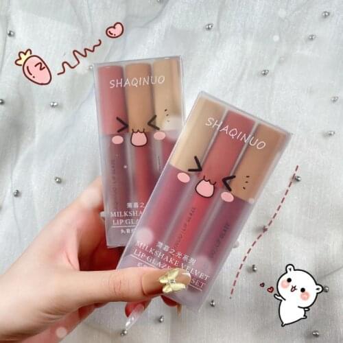 Matte Lip Glaze Set Waterproof Non-stick Cup Lipstick High Color Rendering Non-stick Cup Waterproof Long Lasting Lip Gloss TSLM1