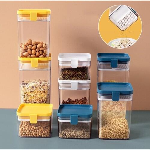 Multifunctional Storage Containers Grains Nuts Food Container Jar For Spices Sealed Box Fresh-keeping Can Kitchen Storage