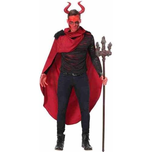 Mens Devil Costumes Halloween Hooded Evil Horror Demon Costume Fire frame Robe Halloween Cosplay Carnival Party Costumes