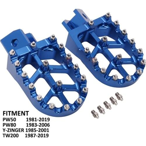 NEW-Motorcycle Foot Pegs Pedals Rests Footpeg for YAMAHA PW50 1981-2020 PW80 1983-2006 Y-ZINGER 1985-2001 TW200 1987-2019