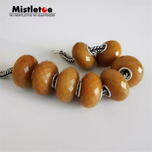 Mistletoe 925 Sterling Silver Faceted Natural Quartz Stone Charm Bead Jewelry