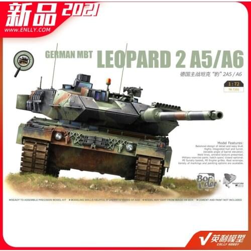 Assembled Model 1/72 German Main Battle Tank Leopard 2A5/A6 TK7201 Plastic Construction Painting Kit Military Hobby Toy Model