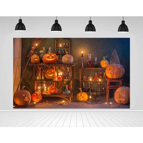 Scopiso Halloween Photography Background Pumpkin Lantern Candle Backdrop for Birthday Baby Shower Photo Studio Props Photophone