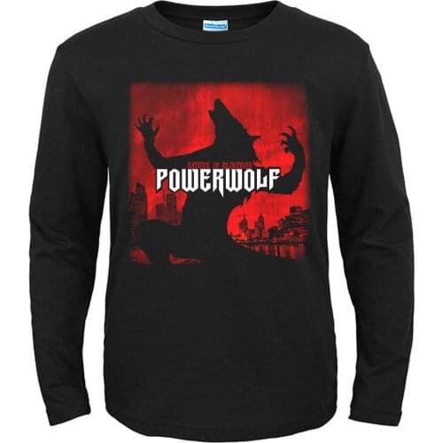 4 designs long sleeve Cotton Tee Rocker 3D Powerwolf Rock High Quality Brand shirt Hardrock heavy Metal 100%Cotton Customize