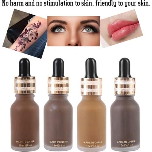 15mlML/Bottle Professional Natural Plant Color Tattoo Ink Body Paint Safe Pigment Microblading Semi-Pernament Makeup Beauty Inks