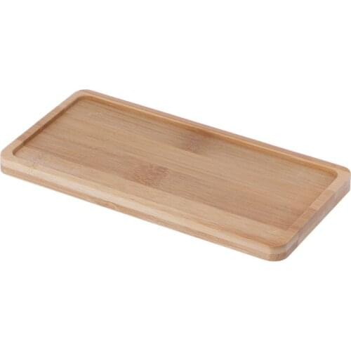 1pcRectangle/round Shape Bamboo Saucer Plant Tray Mini Plant Flower Pot Stand Favor Succulent Pot Tray Simple Elegant Home Decor