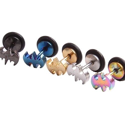 2Pcs/Pair Stainless Steel Trendy Women Punk Earrings Unisex Ear Studs Piercing Fashion Jewelry Gifts 5 Colors