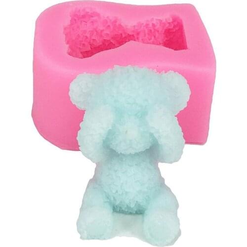 3D Teddy Bear Shape Silicone Mold DIY Cake Candy Chocolate Mousse Decoration Baking Tool Mould Handicraft Soap Mold