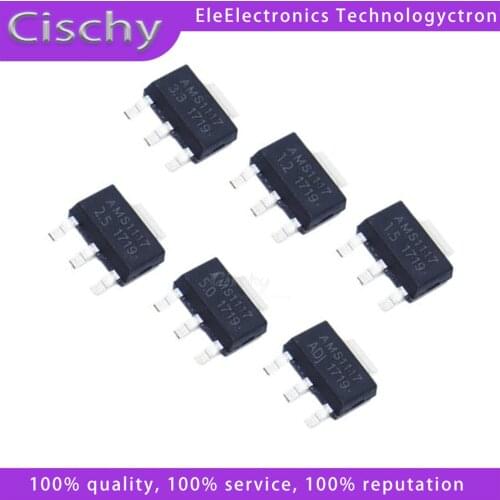 50PCS AMS1117 series AMS1117-1.2 AMS1117-1.5 AMS1117-1.8 AMS1117-2.5 AMS1117-3.3 AMS1117-5.0 SOT223
