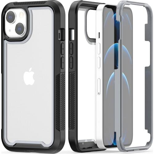 Thick Transparent TPU Case For iPhone 13 12 11 Pro Max Xs Max XR X SE 2020 6s 8 7 6Plus Hybrid Armor Shockproof 2 in1 Full Cases