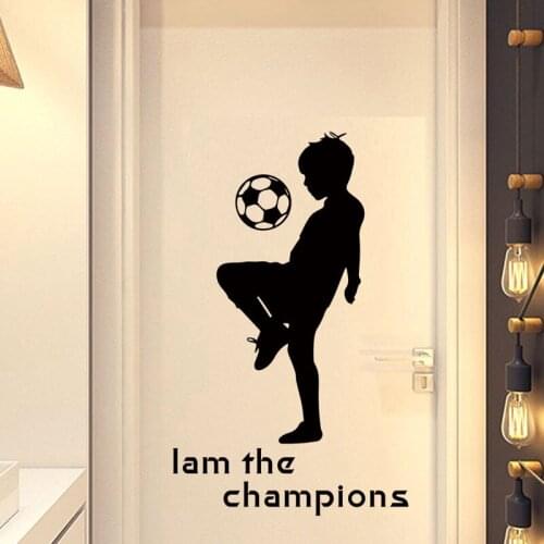 Decorative Childrens Room Boys Bedroom English I am the champions Background Decorative Wall Stickers Kids Wall Sticker