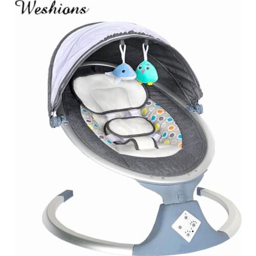 Childrens rocking chair, baby bed, rocking chair, smart bluetooth swing left and right, new enlarged hanging basket, free shipp
