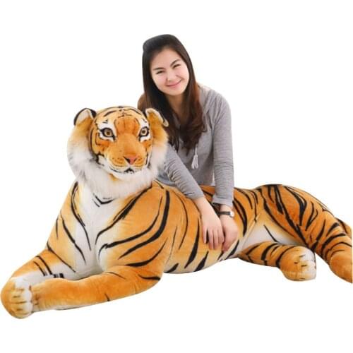 Dorimytrader Jumbo Domineering Tiger Plush Toy Soft Stuffed Simulation Animals for Children Gift Home Decoration DY60638