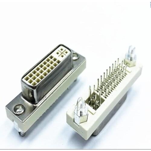 DVI24+5 socket straight foot welded plate type DVI vertical 180 degree connector hd interface