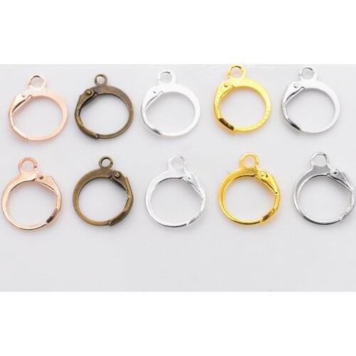 30pcs 15x12mm Silver/Rhodium/Gold/Bronze/KC-Gold Colors Bass Lever Back Clips Ear Hooks Earrings Findings DIY Jewelry Findings
