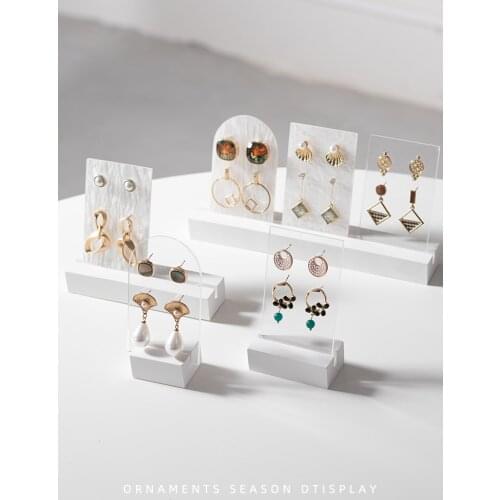 Gypsum Acrylic Earrings Rings Display Holder Tray Jewelry Display Stand Earrings Cards