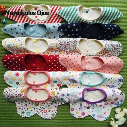 Infant Cotton Towel Baby Towel 360 Degree Single-breasted Bib Bib Four-layer Waterproof Rotating Flower Octagonal