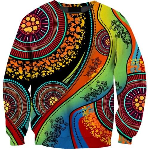 Aboriginal Australia Indigenous Lizard Painting Art 3D Sweatshirt zipper hoodies women For men Pullover Cosplay Costumes