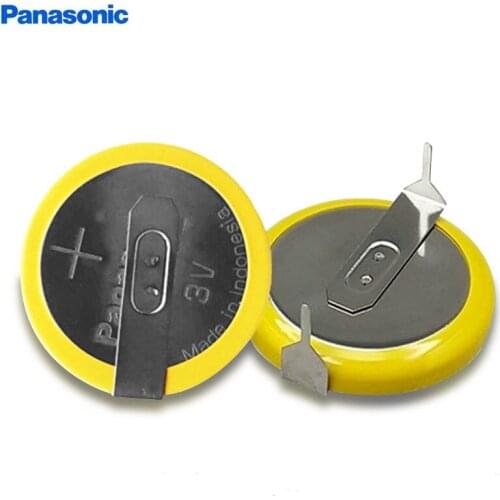 10pcs/lot Panasonic CR2032 3V Button Battery H type horizontal with 2 Soldering Pins CR 2032 lithium batteries cell