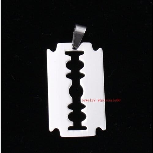 Lot 5pcs in bulk Jewelry Finding Stainless steel blade Dog Tag Fashion Pendant Charms Necklace No chain