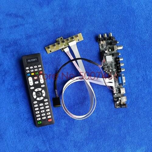 LVDS USB VGA AV universal display drive board kit DVB 3663 1366*768 digital 40-Pin fit HB140WX1/HB140WXA/HT140WXB/NT140WHM