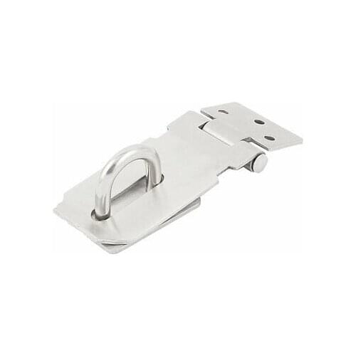 Cabinet Cupboard Gate Door Latch Lock Padlock Metal Hasp Staple Silver Tone