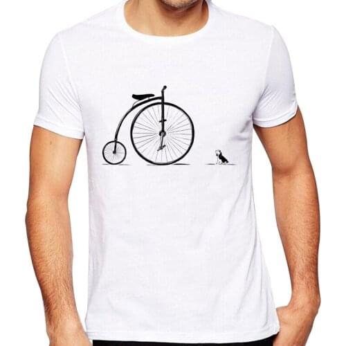 2020 Mens New Fashion Beagle vs Big Bike Design Short Sleeve T-Shirt Cool Tops Hipster Tee Shirts