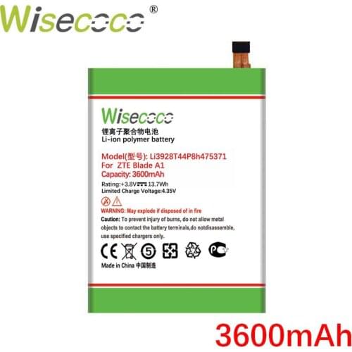 Wisecoco Li3928T44p8h475371 3600mAh New Battery For ZTE Blade A1 AXON Mini B2015 C880 C880A C880S Xiaoxian 3