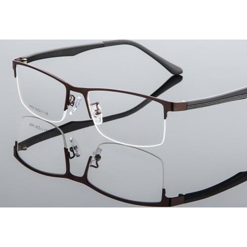 New Arrival Men Metal Alloy Glasses Frame Ultra-light Frames Half Rim Optical Eyeglass Frame Colorful Eyewear TR Legs
