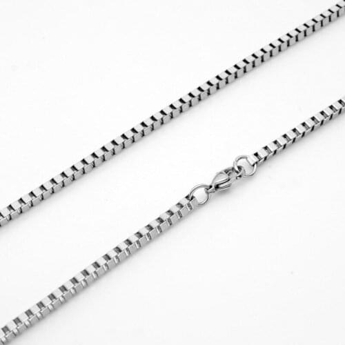 Gift simple Stainless steel couple geometric lovers box shape chain necklace men women love personality gift necklace jewelry