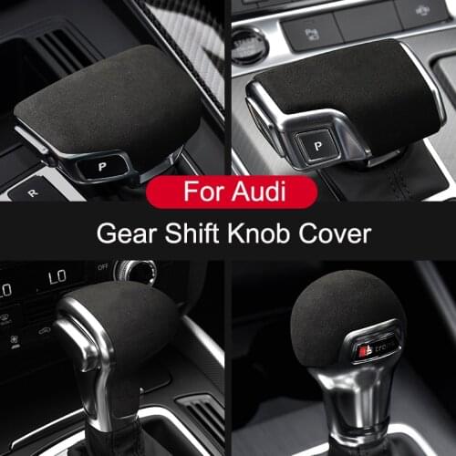 Alcantara Style Car Gear Head Shift Knob Cover Trim Sticker for Audi A3 A4 A5 A6 Q5 Q7 Accessories