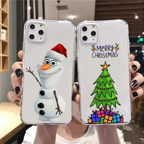 Cartoon Christmas gift Deer TPU Silicone Case For iPhone 12pro 11Pro MAX XR XS Max SE 7 8 12mini Plus Santa Claus Cover