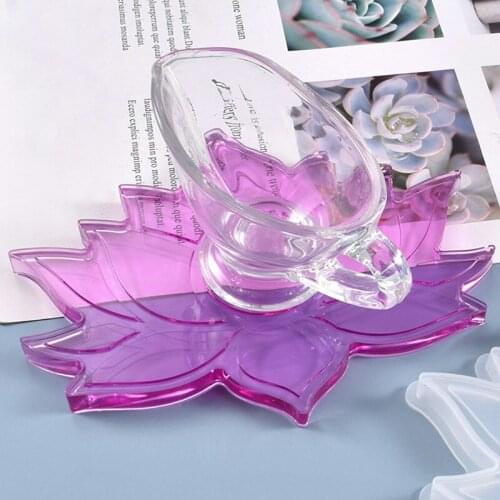 Silicone Crystal Epoxy Resin Mold Irregular Coaster Mat Casting Mould Handmade DIY Crafts Decoration Making Tools Lotus Cushion