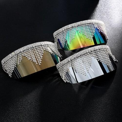 Bar Night Club DJ Jazz Dancer Performance Beads Tassel Glasses Male Female Stage Ornament Singer Spectacles Accessories Eyeglass