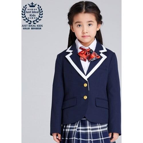 Only one jacket) Girl Coat School Uniforms Kids Suit Spring Autumn Jacket Elegant Suit High Quality 1030