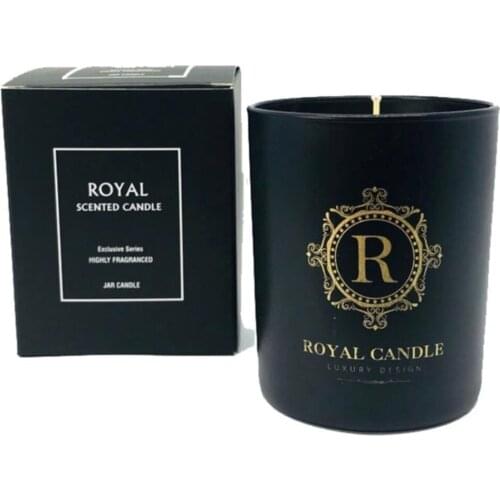 Vanilla Black Glass Candle - Large 7cm by 9cm Black Light Reflective Candles Good Scented Home Gifts