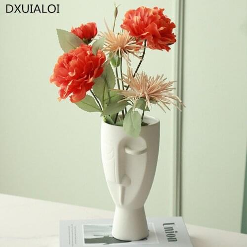 Modern minimalist face art vase living room flower arrangement flower Nordic style home decoration ceramic vase flower vase