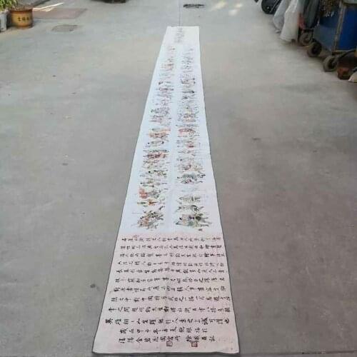 Water margin hero map thangka embroidery hanging picture machine embroidery brocade painting living room decoration picture