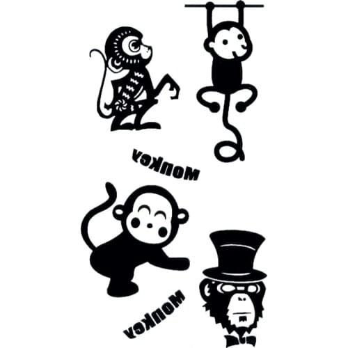 Cute Monkey Waterproof Temporary Tattoo Stickers Tatouage Fake Tatoo Sticker tattoo on body Henna Tatoo Men