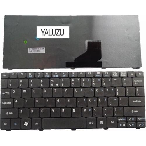 YALUZU US Black New English laptop keyboard For Acer D257 D260 D270 EM350 N55C ZH9 ZE6 ONE 522 533 532G AO532h 532H 521 BLACK