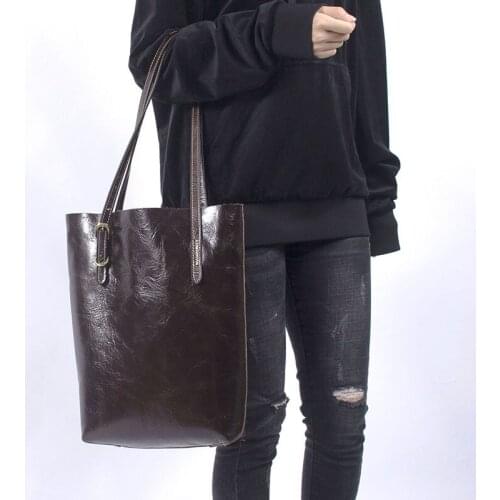 Genuine Leather Lady Bag Casual Business Lady Shoulder Crossbody Bags Cowhide Large Capacity Top Layer Leather Message Bag