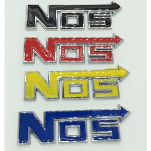 100Pair/Lot 3D stereo metal Black Red Yellow NOS Stickers badge emblem Car Rear Trunk styling Auto accessories Wholesale