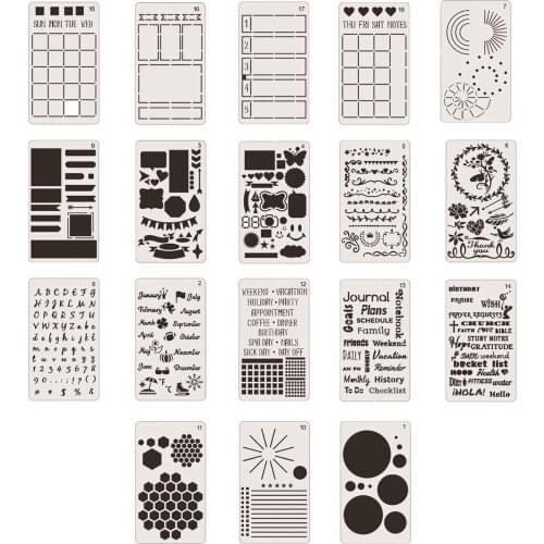 18 Lace Ruler Hand Account Template DIY Painting Hollow Template Set A6 Size Diary Auxiliary Series Theme