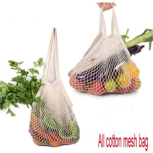 2pcs All cotton mesh bag Shopping bag Fruit mesh bag Vegetable mesh bag