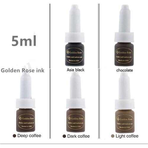 5pcs Permanent Tattoo Ink Makeup Pigment kit Supply For Eyebrows Lips Tattoo 12 Golden Rose Colors